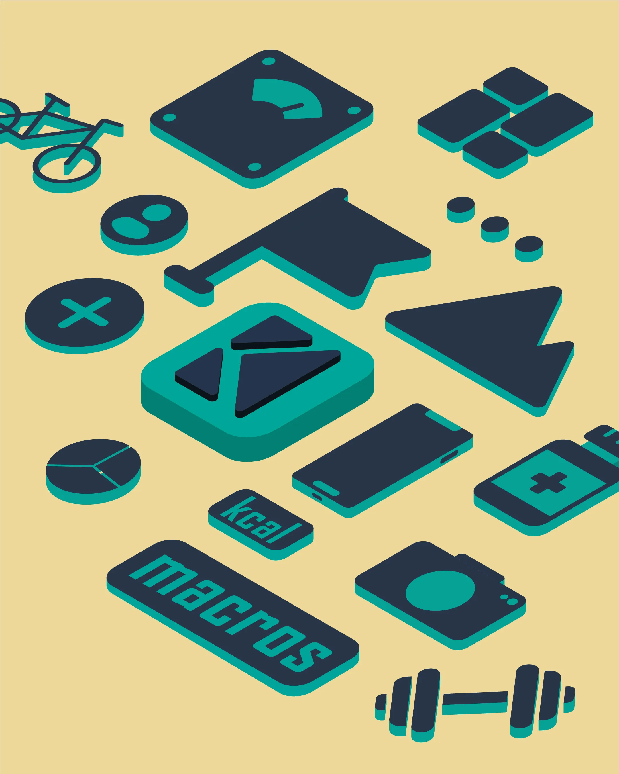 The isometric icon set.